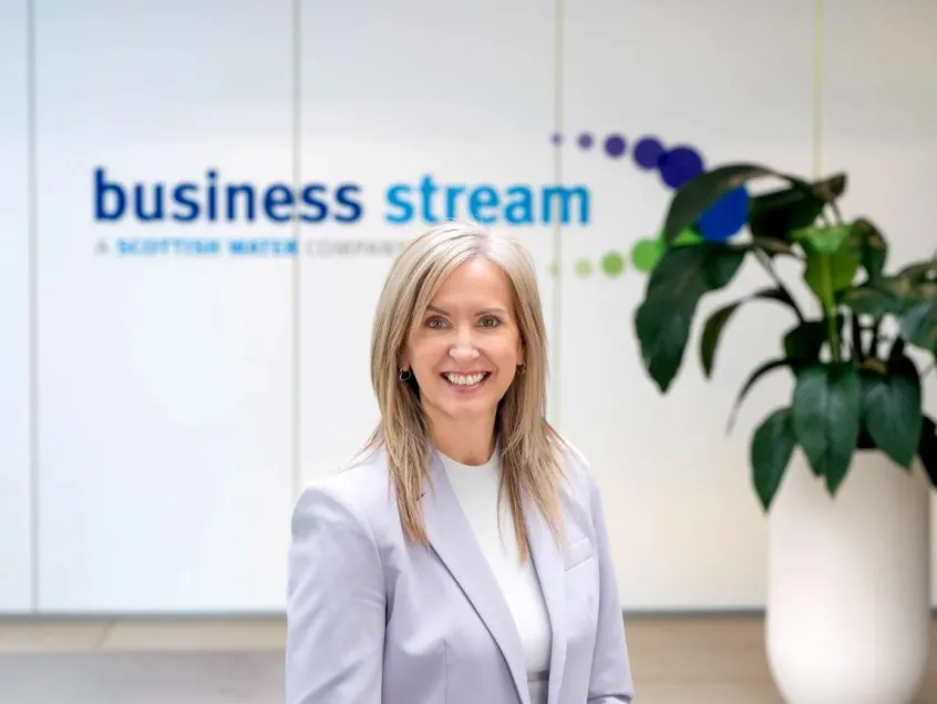 CEO Jo Dow with Business Stream logo in background