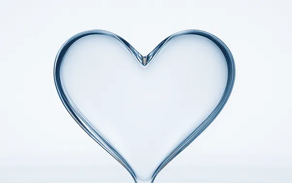 AI-generated water drop shaped like a heart