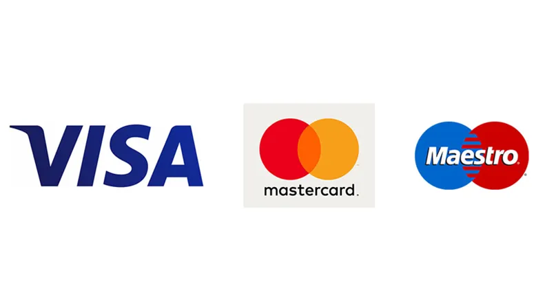 Visa, Mastercard & Maestro logos