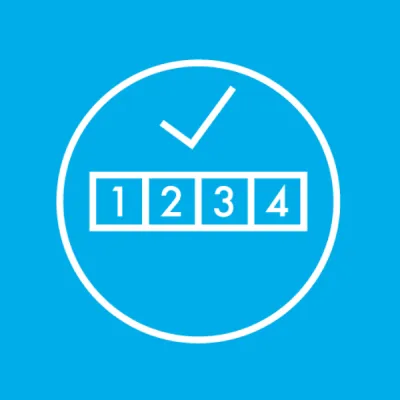 Blue icon depicting a meter reading